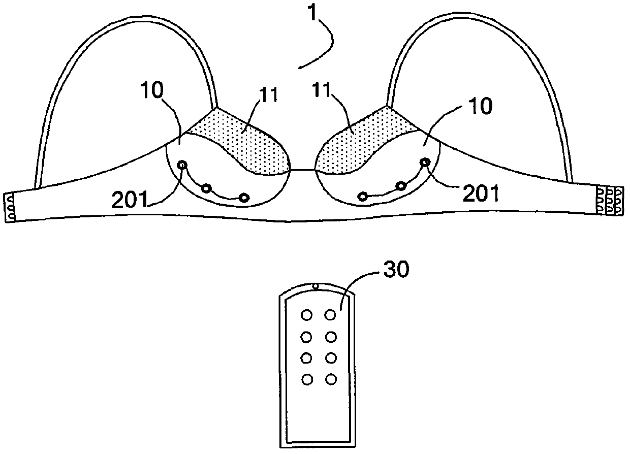 Remote-control massage cushion bra