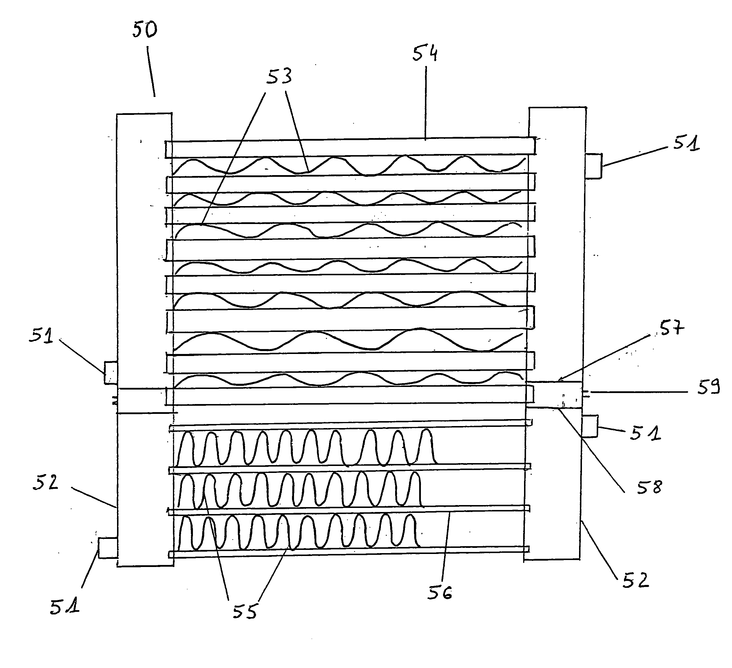 Multi-type fins for multi-exchangers