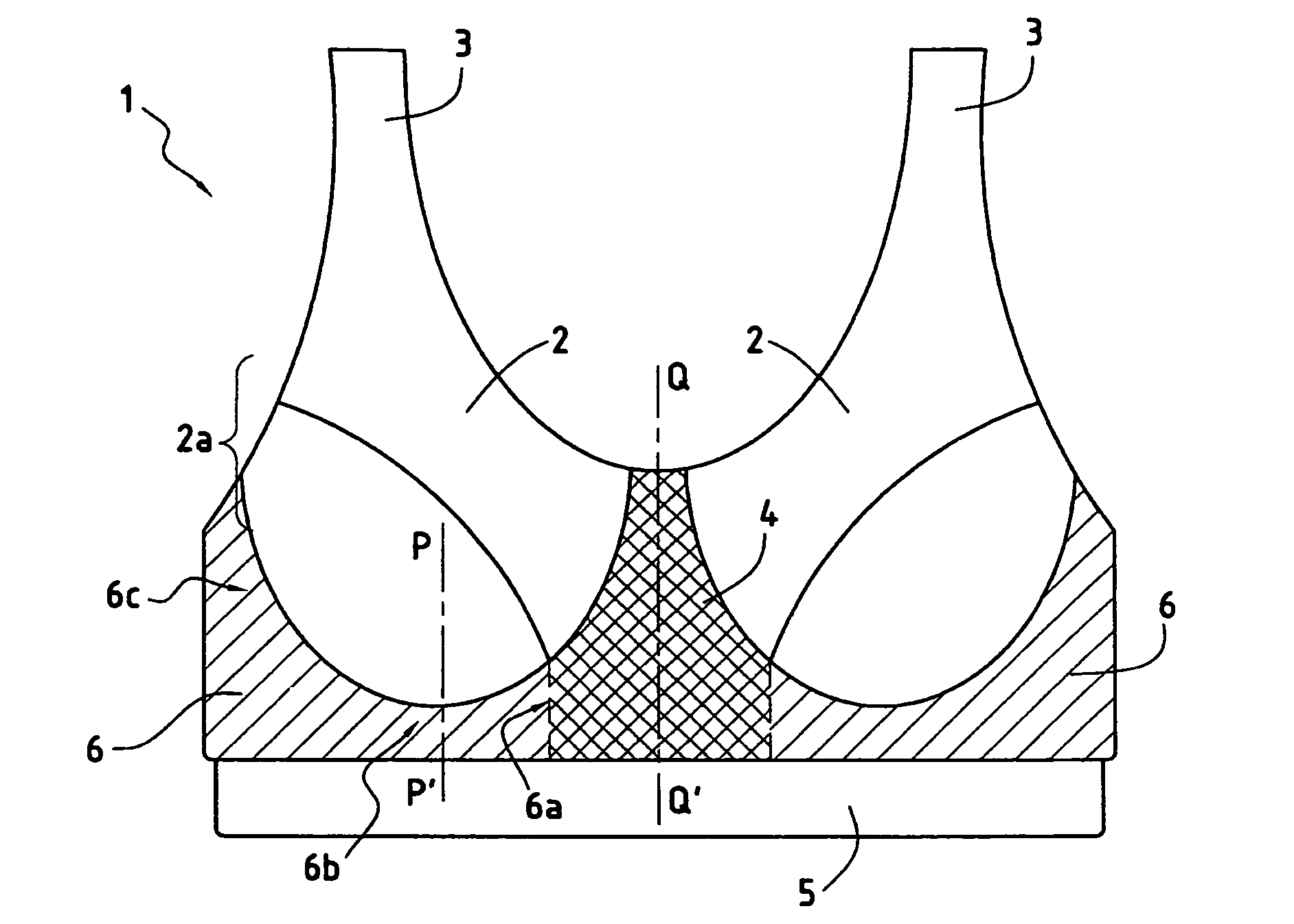 Brassiere for practicing sports