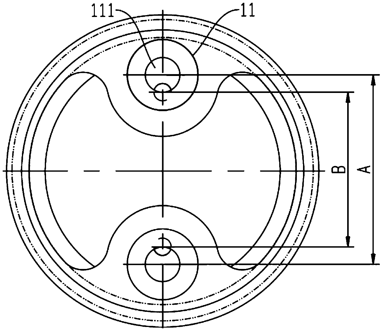 Steel ring for tire vulcanization and pot-type model for small-sized and medium-sized tire vulcanization