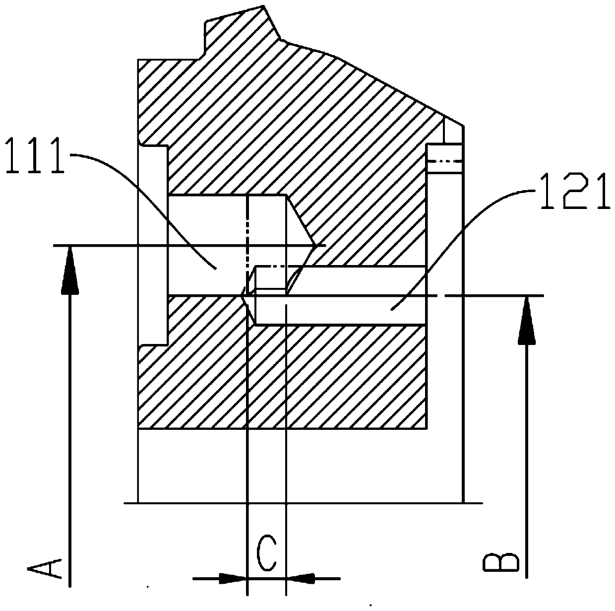 Steel ring for tire vulcanization and pot-type model for small-sized and medium-sized tire vulcanization