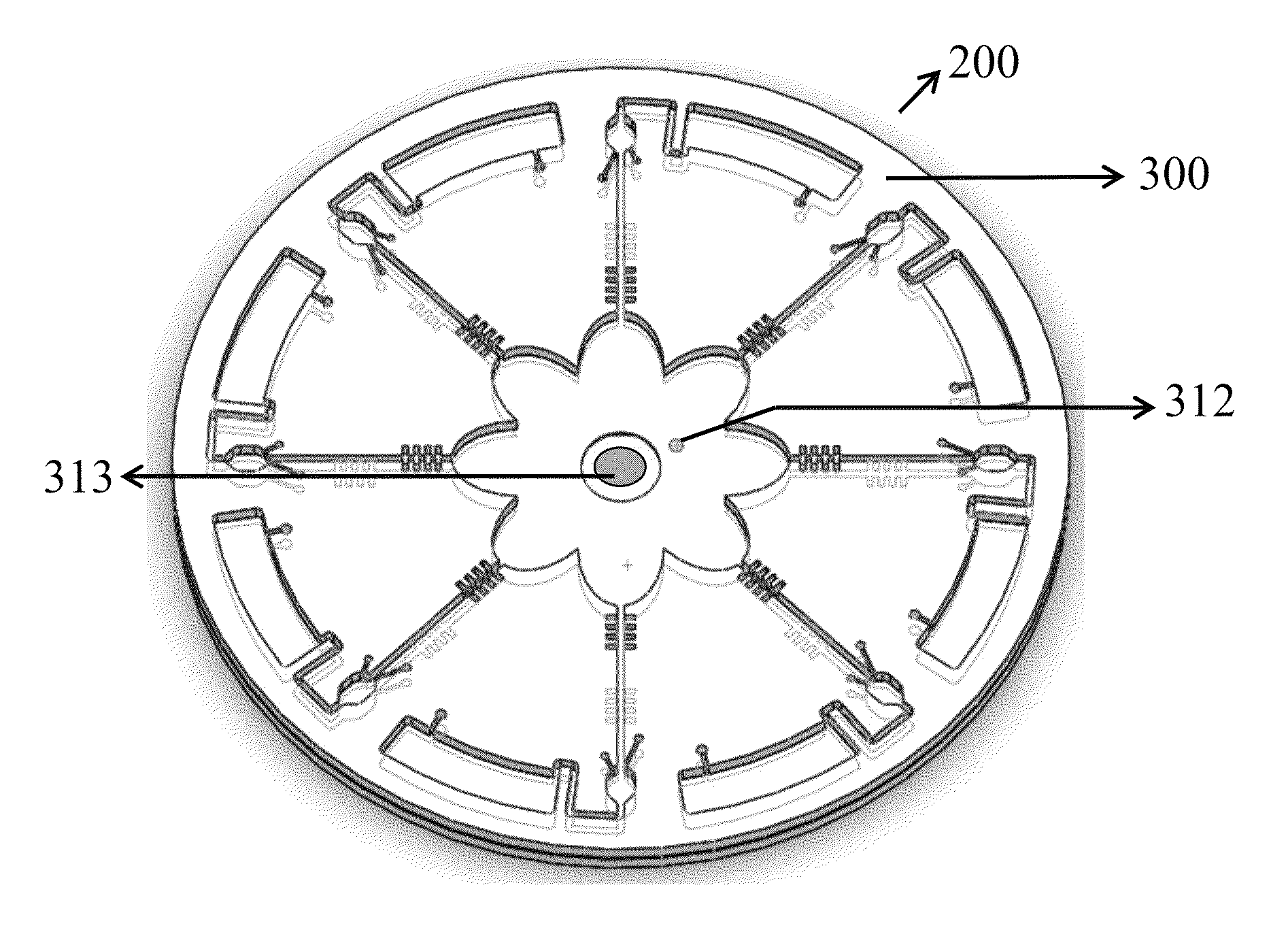 Apparatus and methodology to carry out biochemical testing on a centrifugal platform using flow splitting technique