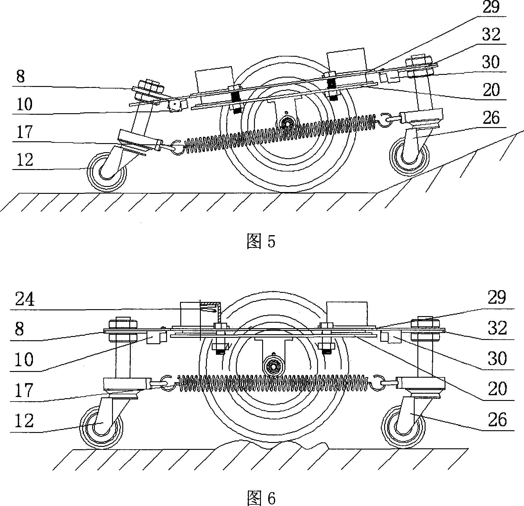 Robot vehicle body suspension system