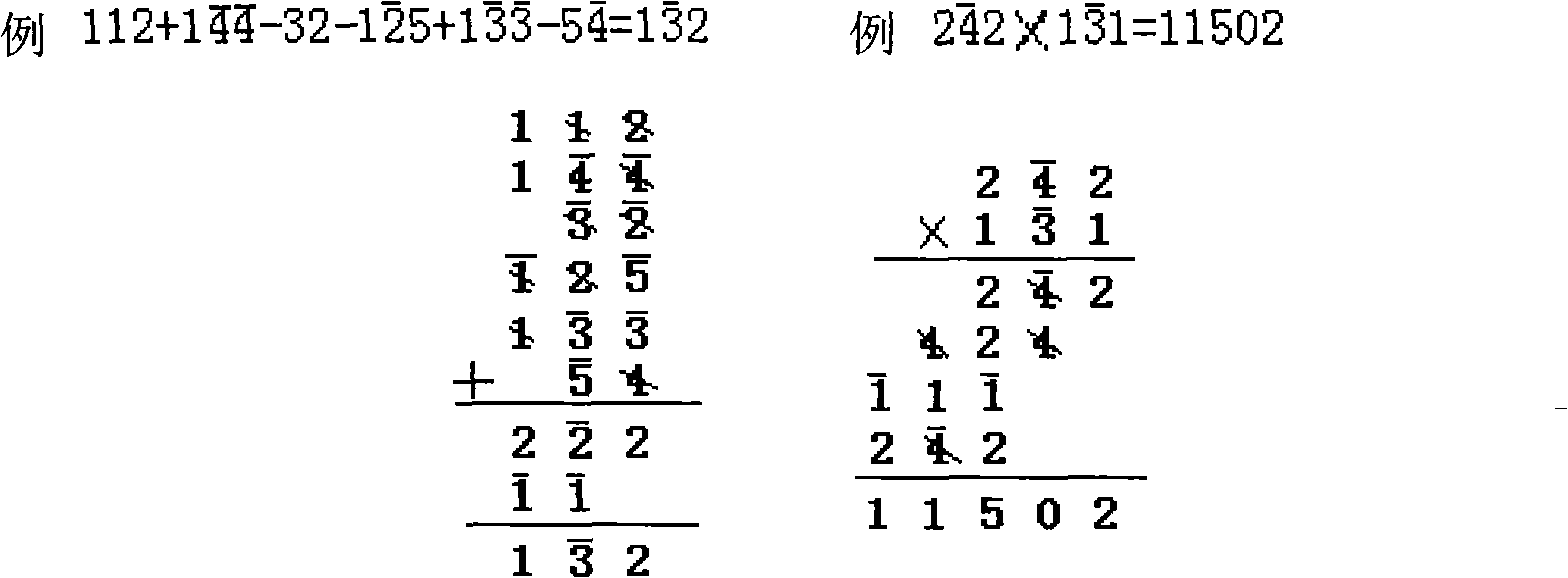 Mixed digital scale and carry bit row written calculation digital engineering method