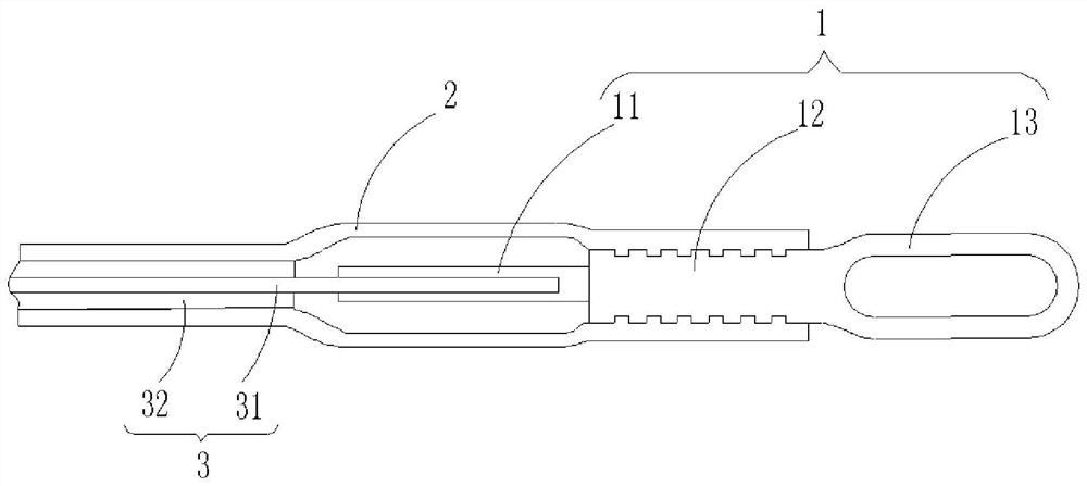 A device for measuring and controlling the crimping position of an aluminum crimping tube of a transmission line