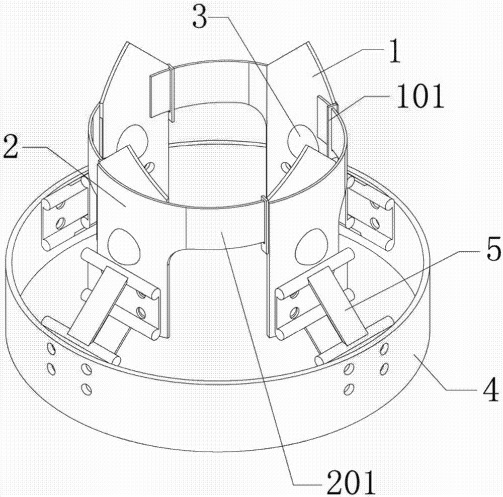 Inserting cutting type variable diameter banana shaft removing and combing cutter self-adaptive to diameter of banana spike rod