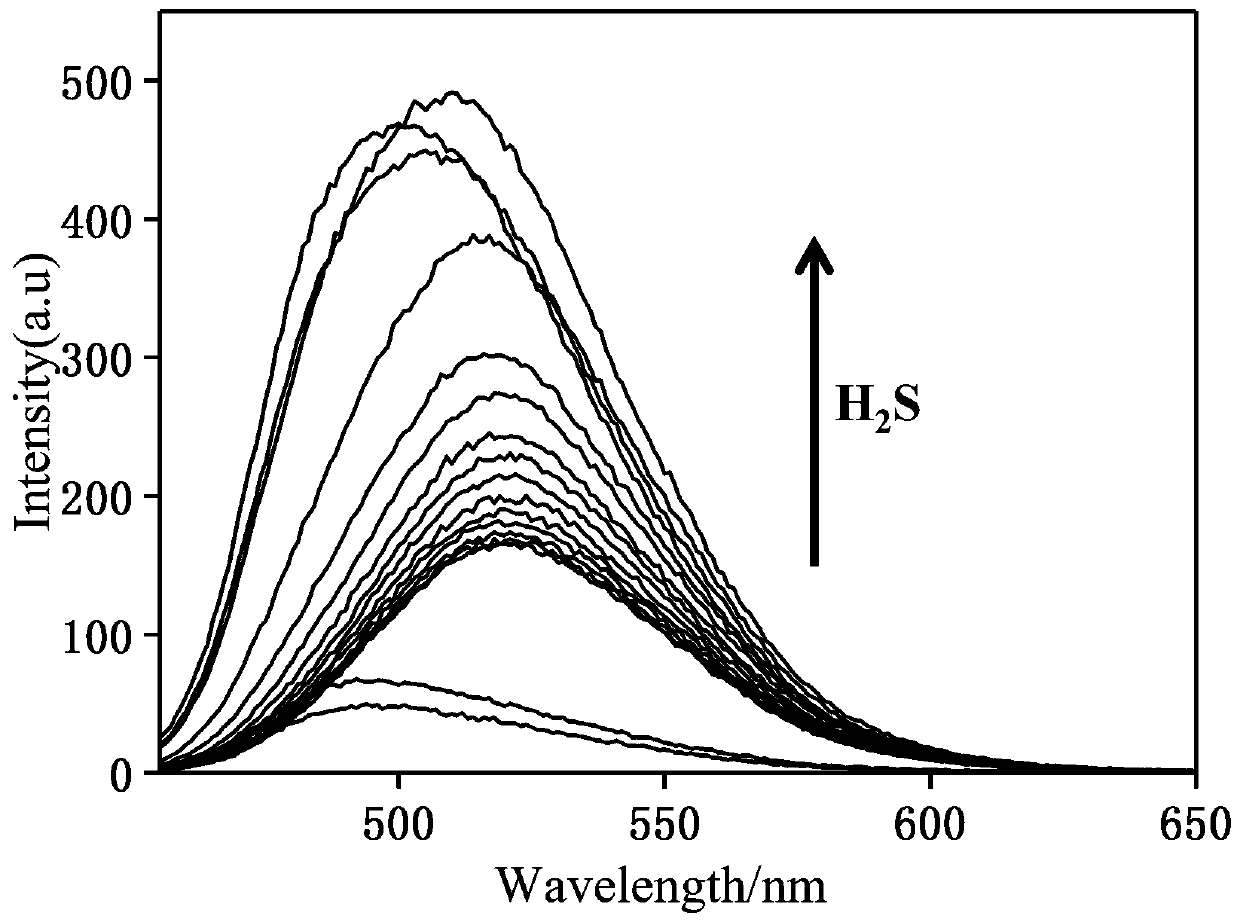 Fluorescent probe for detecting hydrogen sulfide based on drug molecules and preparation method thereof