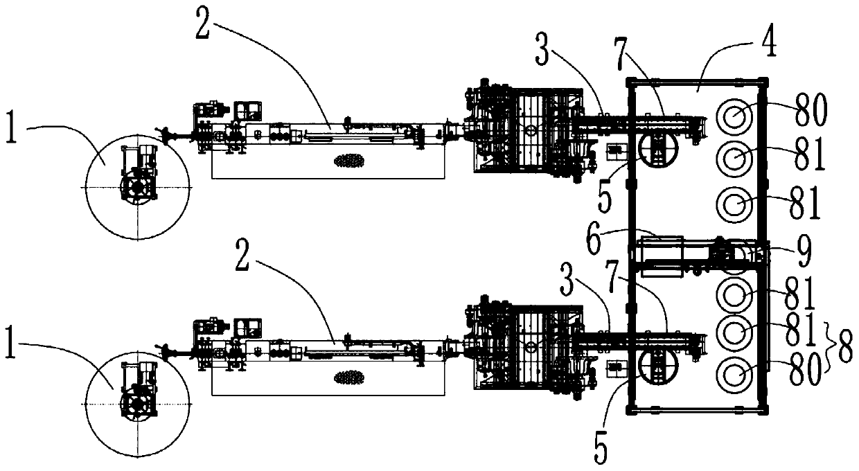 Pipe continuous winding and automatic stacking system and method