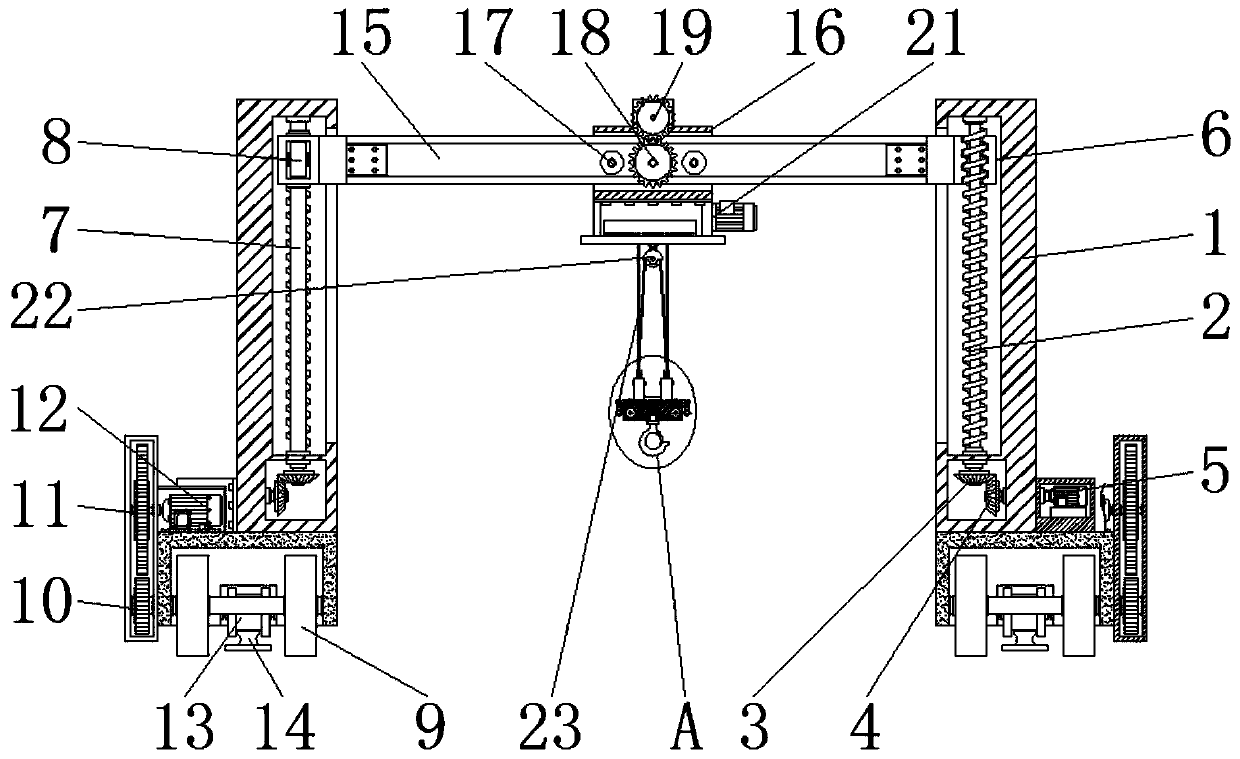 Single beam lifting hook portal crane