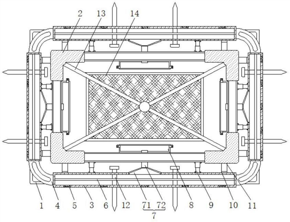 A reinforced foundation pit support component beneficial to drainage