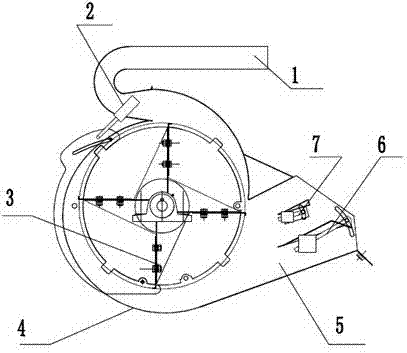 Cleaning blower for combined grain harvester