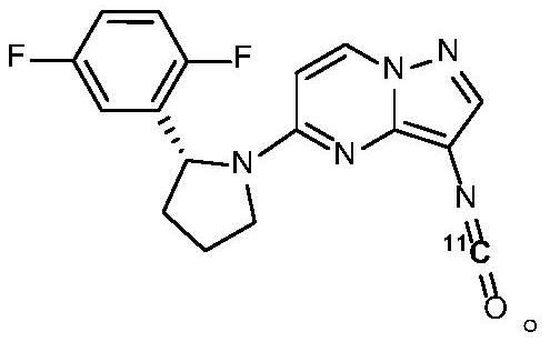 Carbon-11 labeled Larotrectinib compound and preparation method thereof