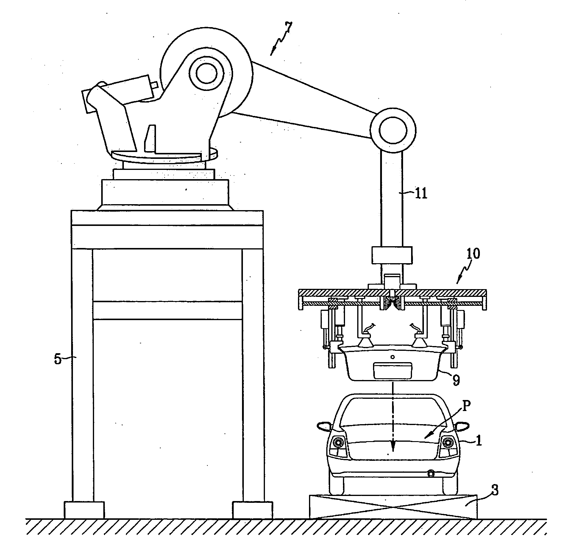 Apparatus for manipulating a vehicle body panel