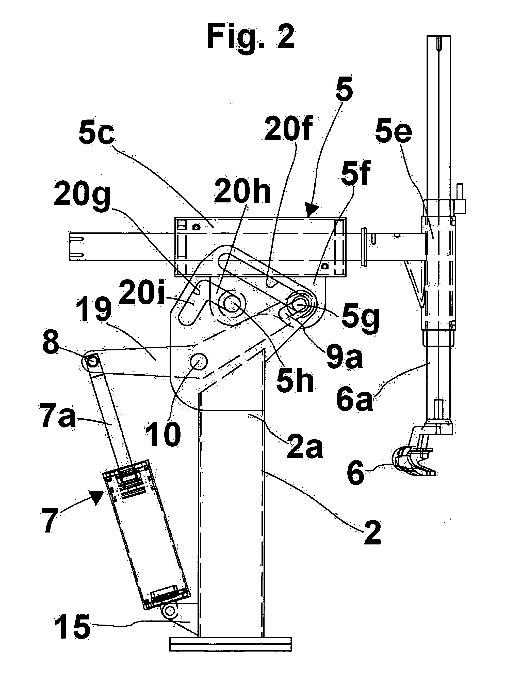 Assembling-disassembling machine provided with a overturnable mounting-dismounting tool