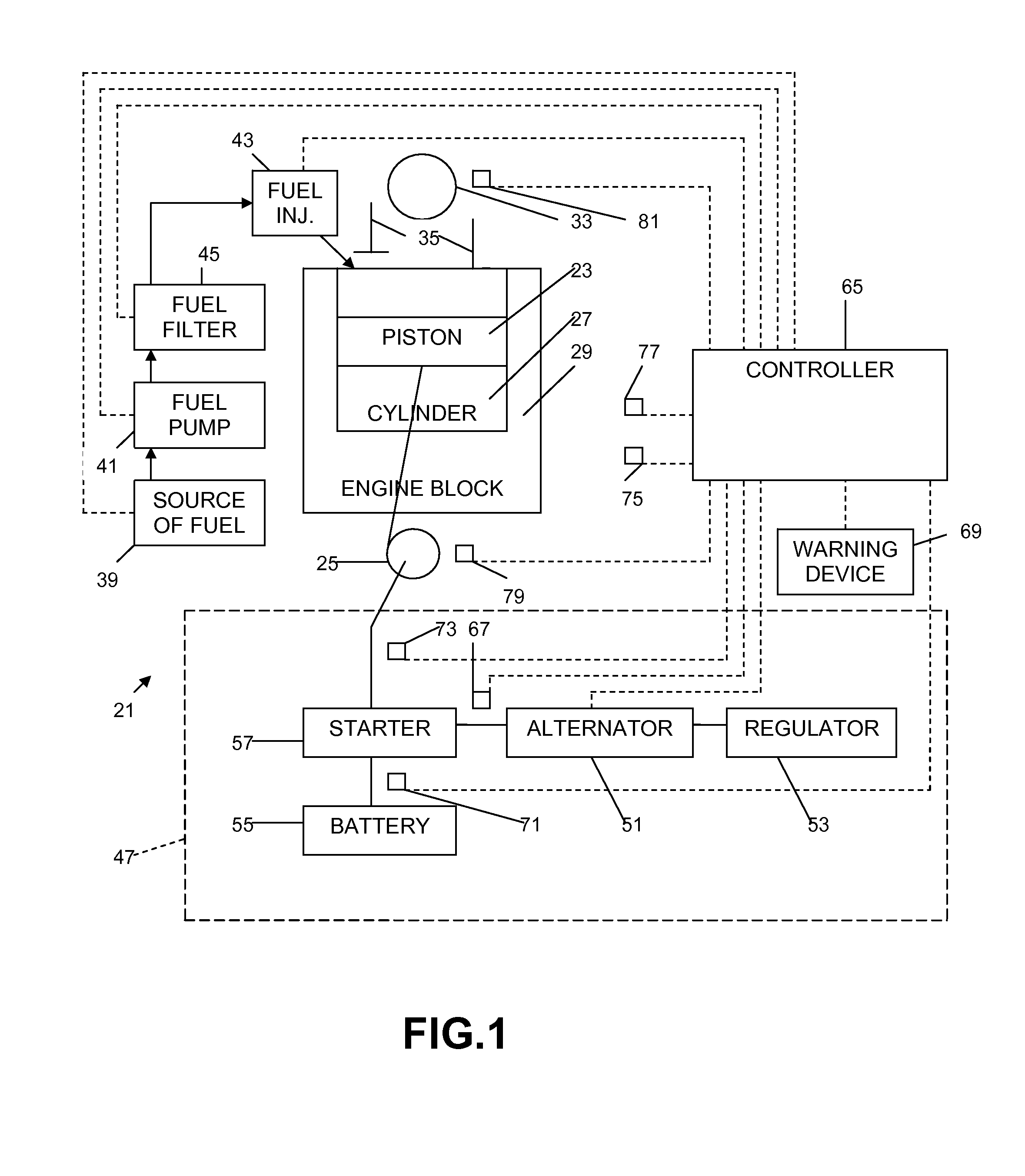 Method for monitoring an engine starting system and engine including starting system monitor