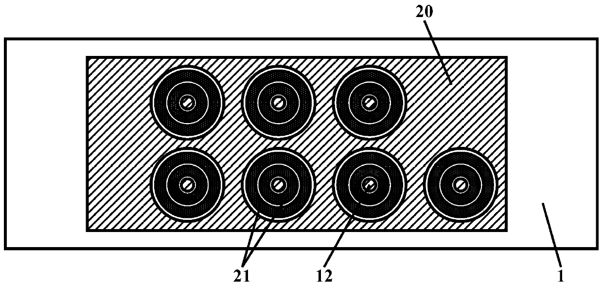 Light-emitting backlight source with non-connected same-recess staggered double-sided cathode chamfer single-tip gating structure