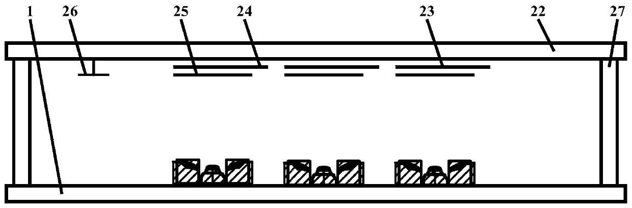 Light-emitting backlight source with non-connected same-recess staggered double-sided cathode chamfer single-tip gating structure