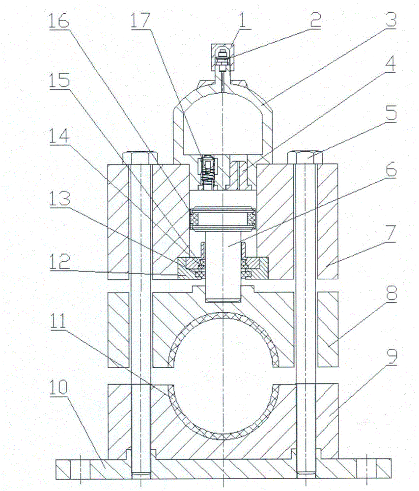 Gas damping type shock absorption pipe clamp for hydraulic pipeline