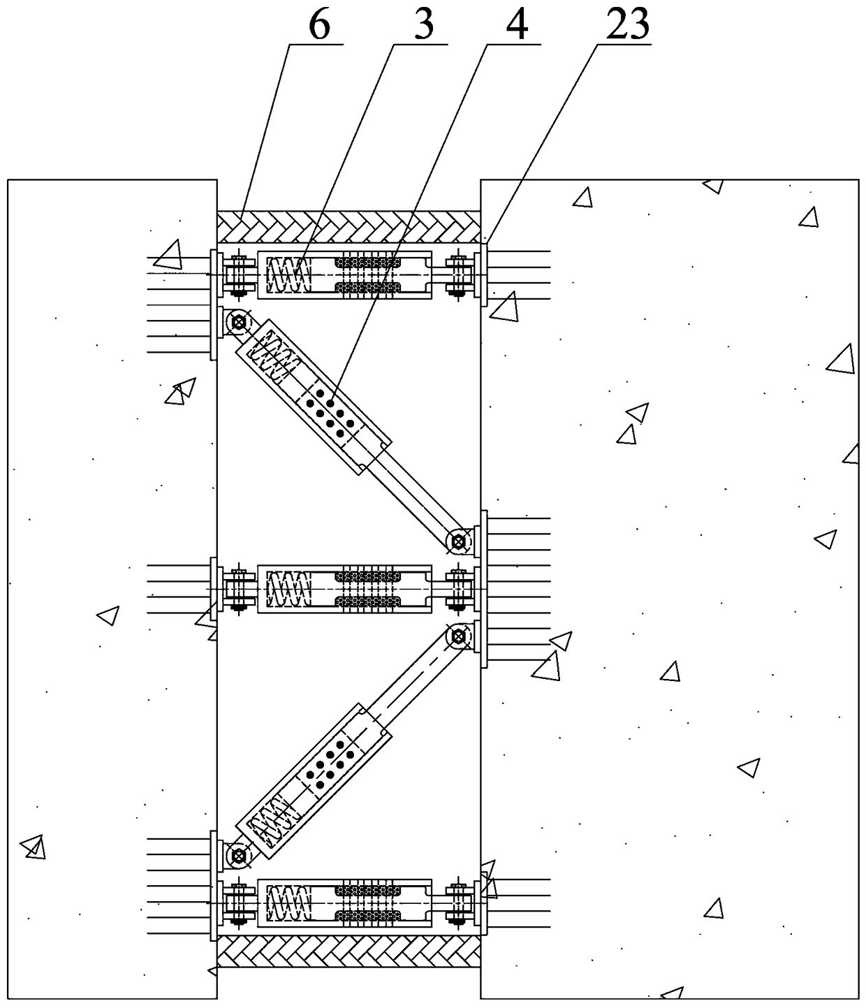 Double limb energy-consuming anti-slide pile and construction method thereof