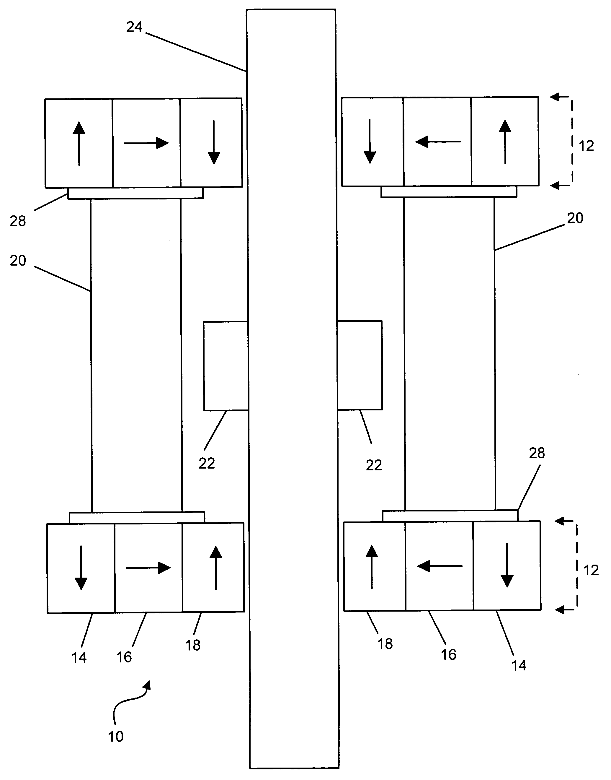 High intensity radial field magnetic actuator