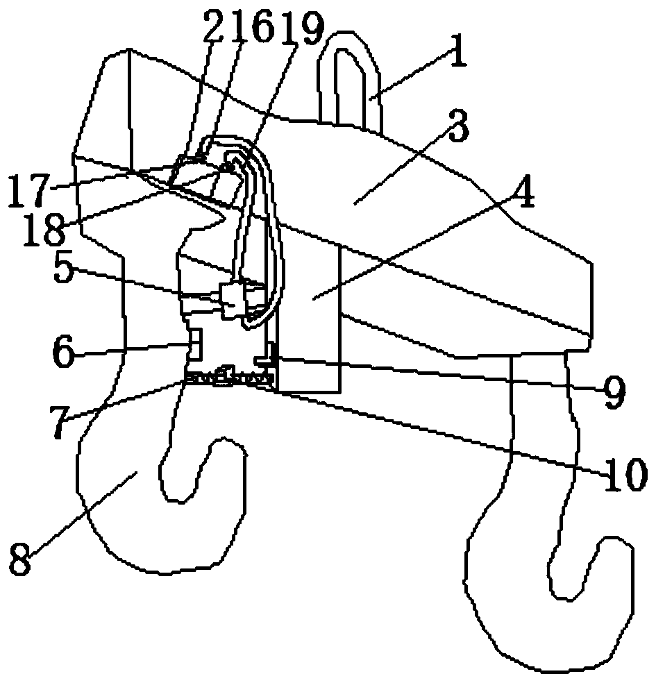 Anti-dumping component of suspension equipment for highway bridge