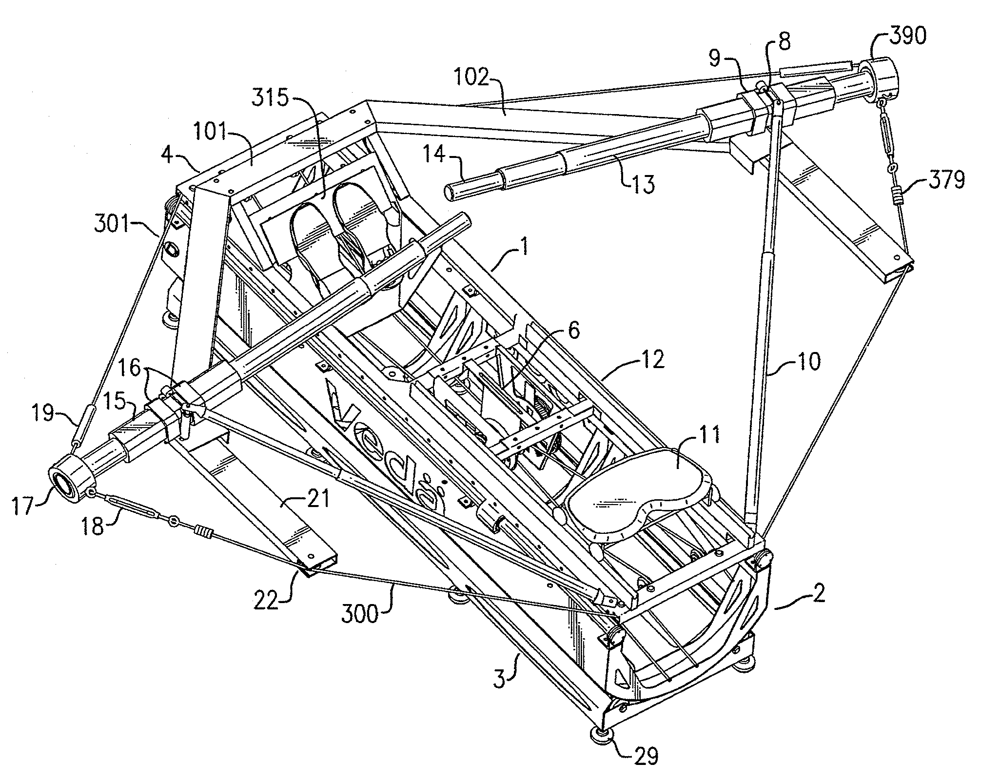 Simulated rowing machine