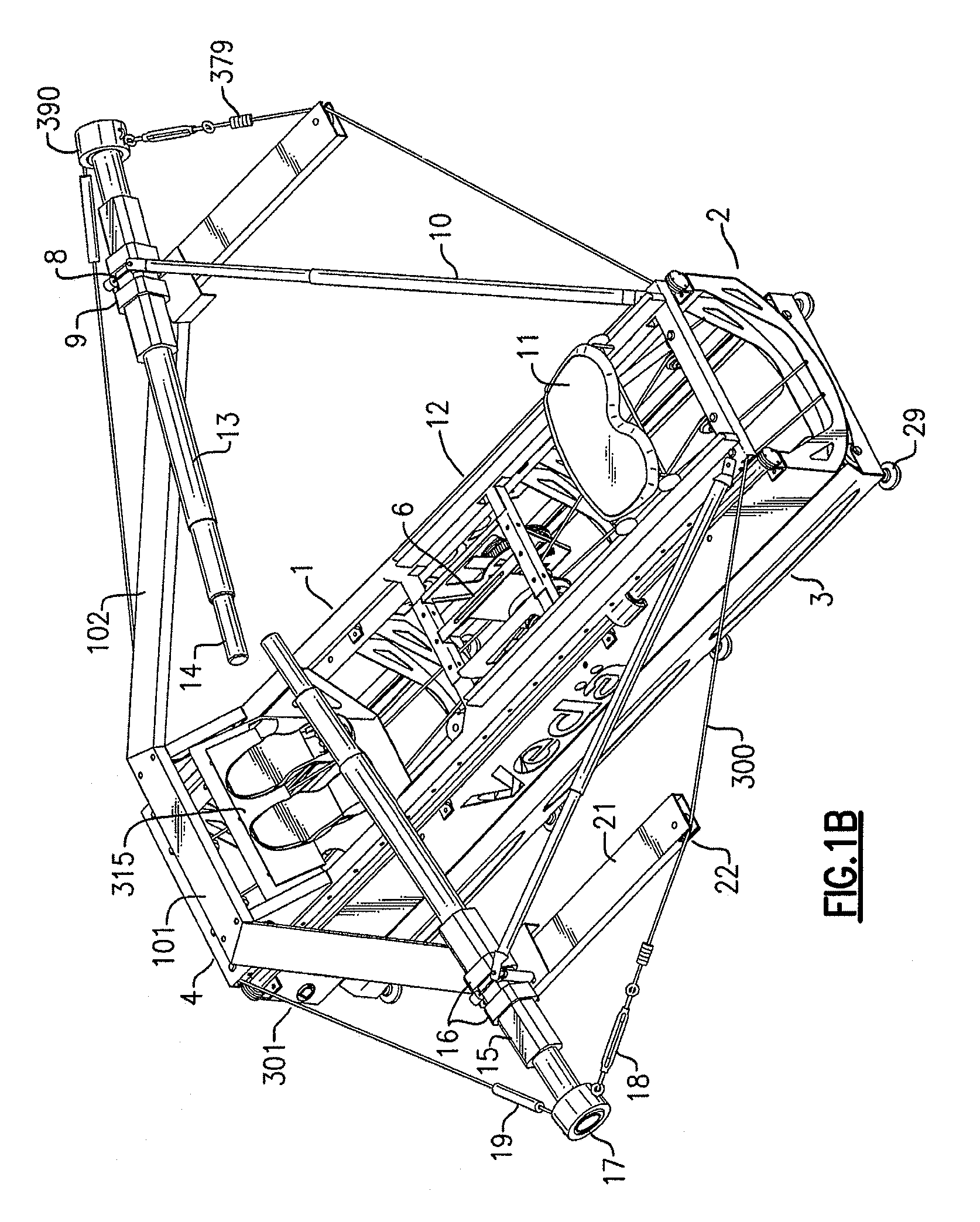 Simulated rowing machine