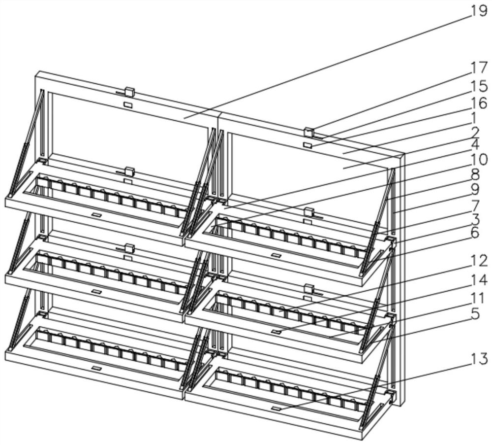 Wall type landscape flowerpot rack based on air compression locking