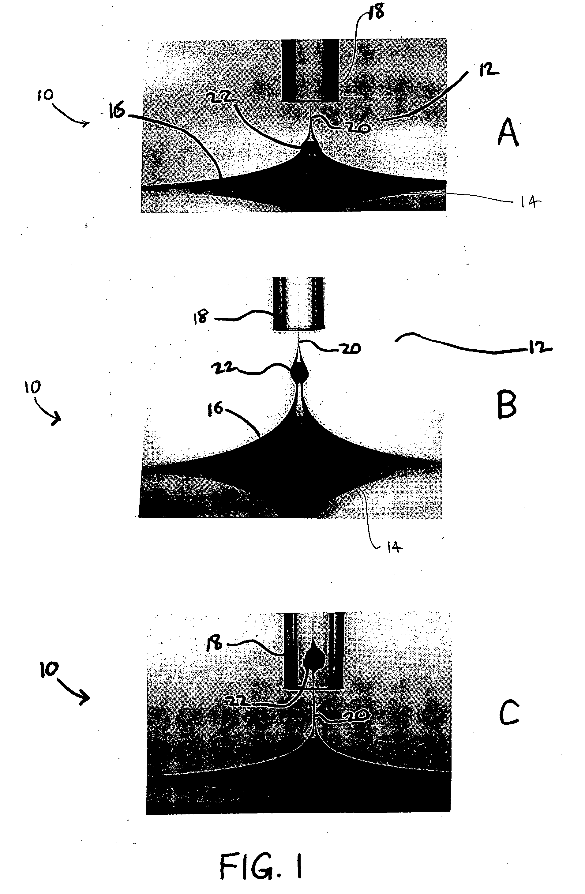 Microencapsulation of particles in a polymer solution by selective withdrawal through a high viscosity low density fluid and subsequent crosslinking