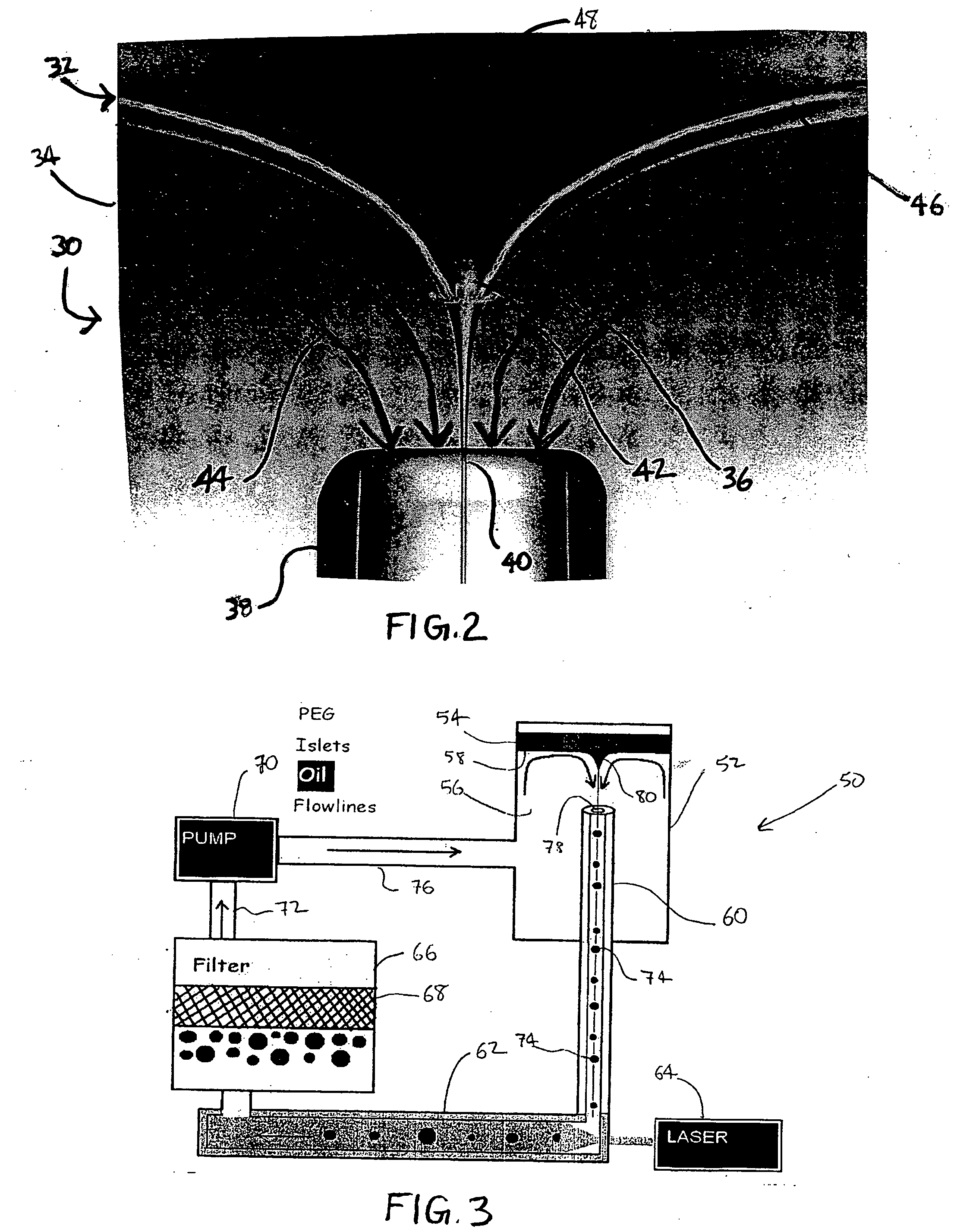 Microencapsulation of particles in a polymer solution by selective withdrawal through a high viscosity low density fluid and subsequent crosslinking