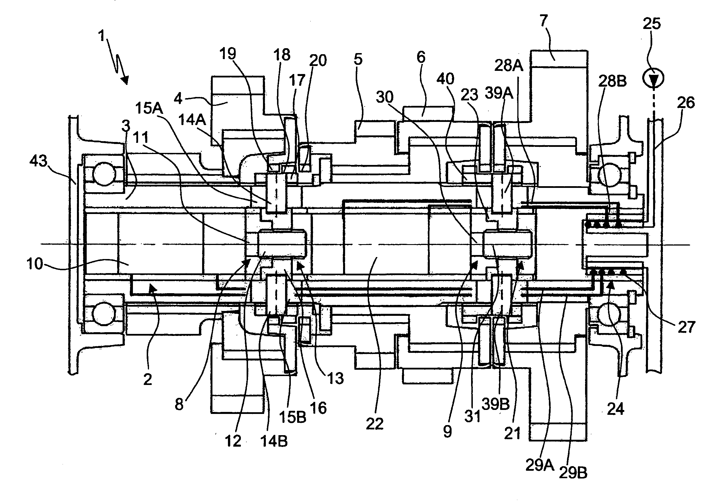 Device for actuating a gearwheel, which is designed as a loose wheel, of a transmission device