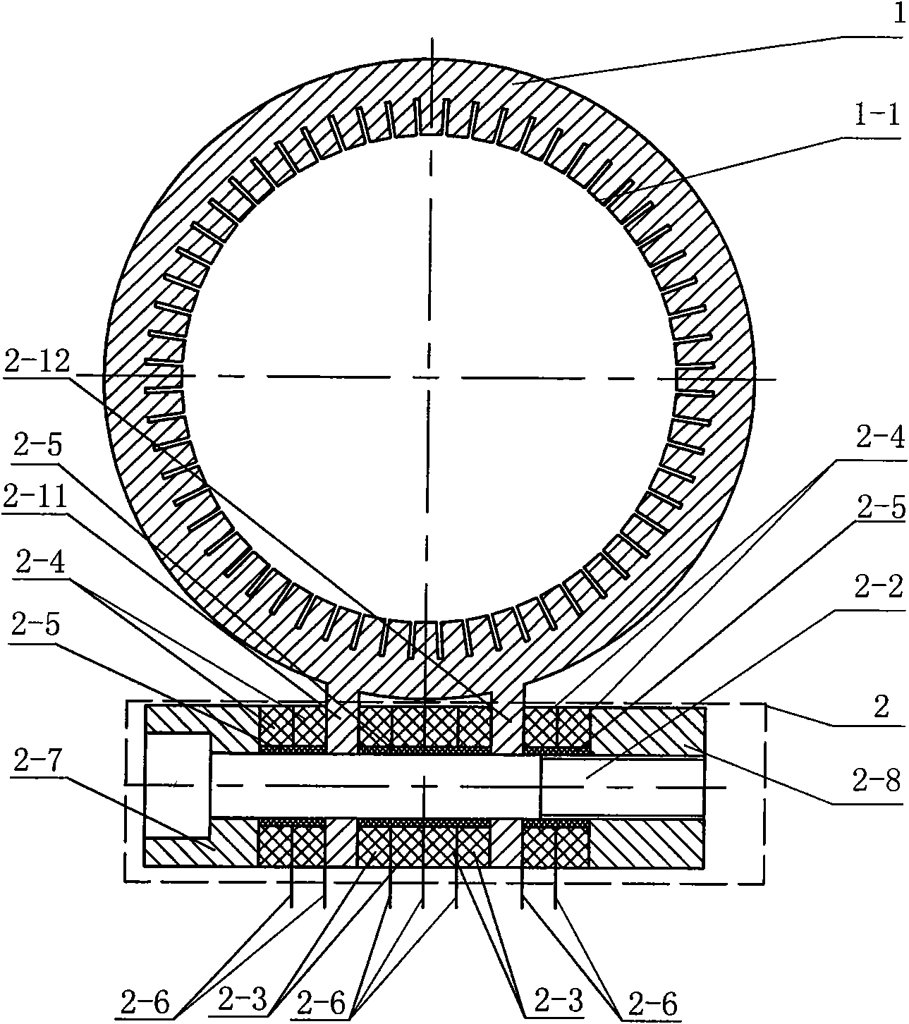 Cantilever longitudinal-bending composite transducer type cylindrical traveling-wave ultrasonic motor vibrator