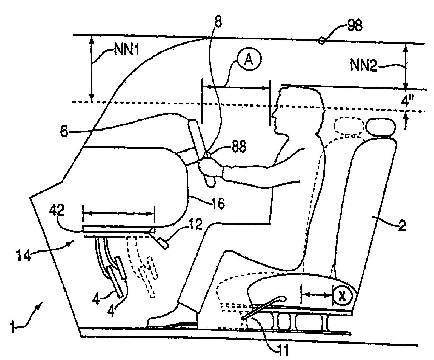 Vehicle air bag minimum distance apparatus, method and system