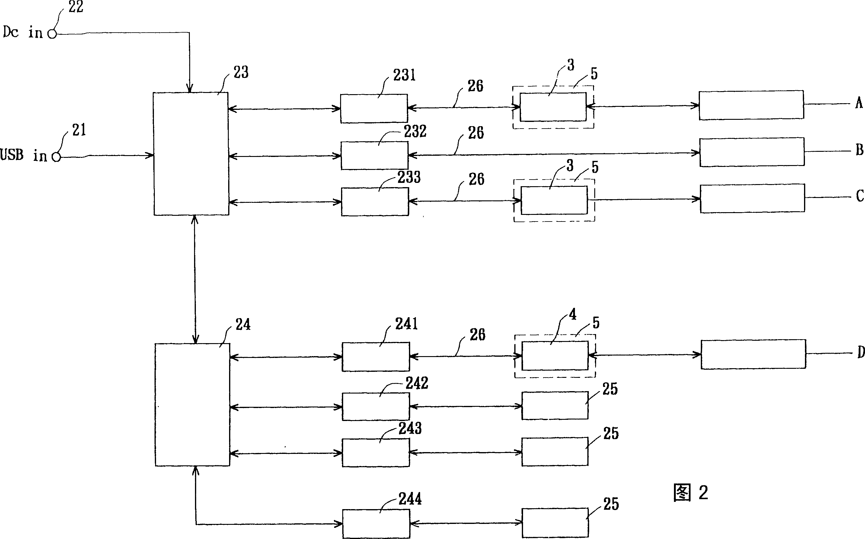 Computer expanding device with USB interface