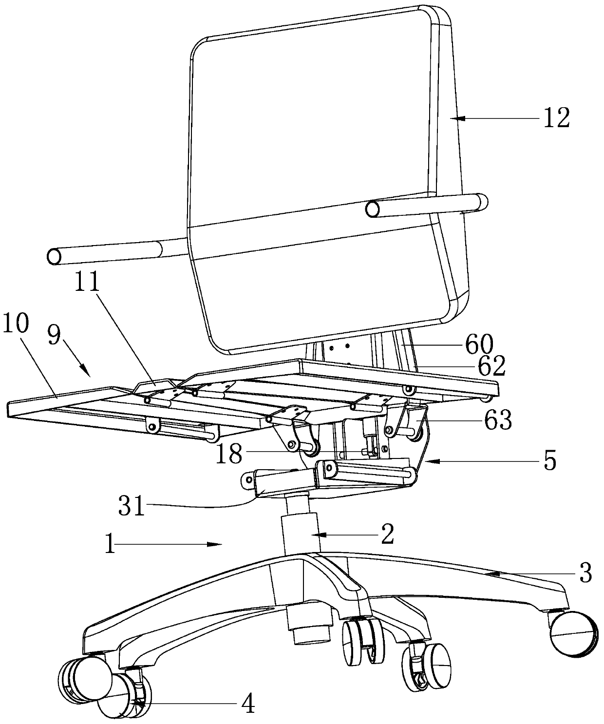 High-safety sitting and standing work chair