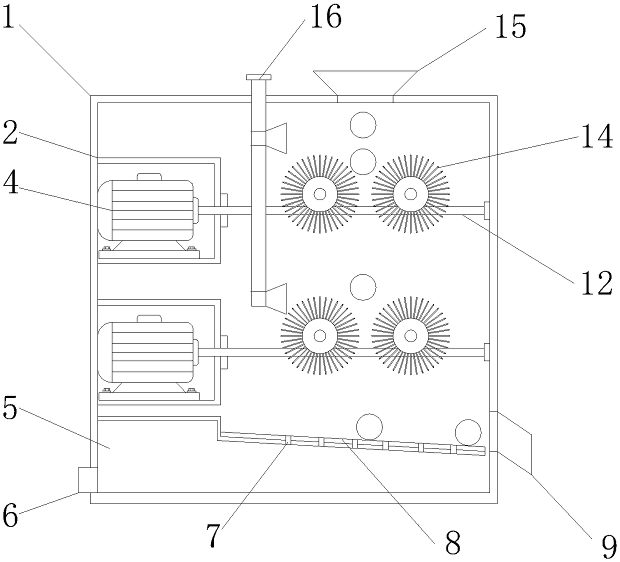 Blueberry surface layer washing device