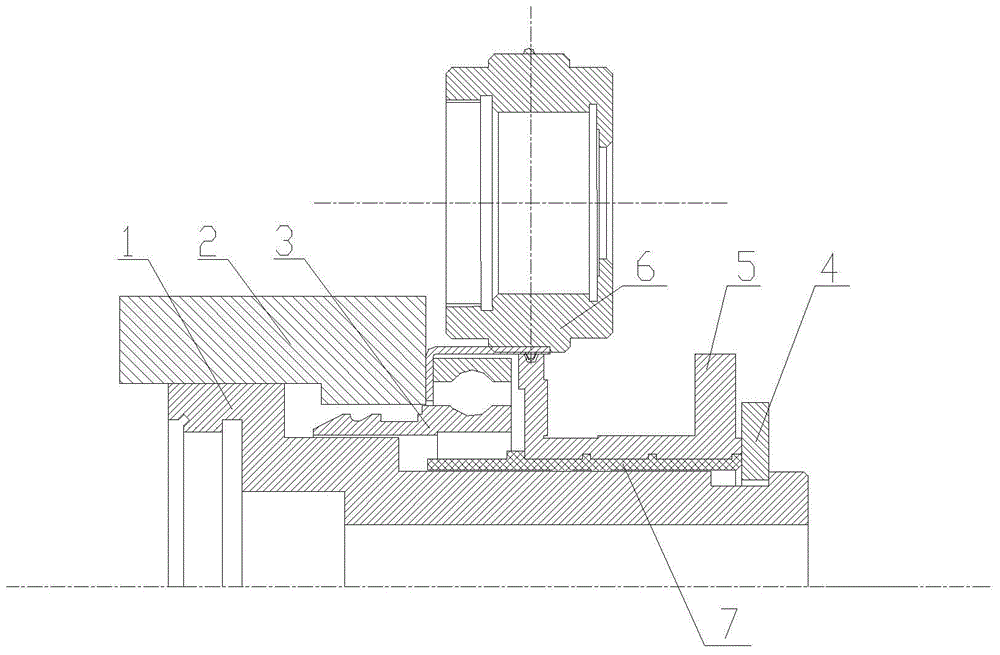 An assembly tooling for the pull-type clutch release bearing cover with hemming structure