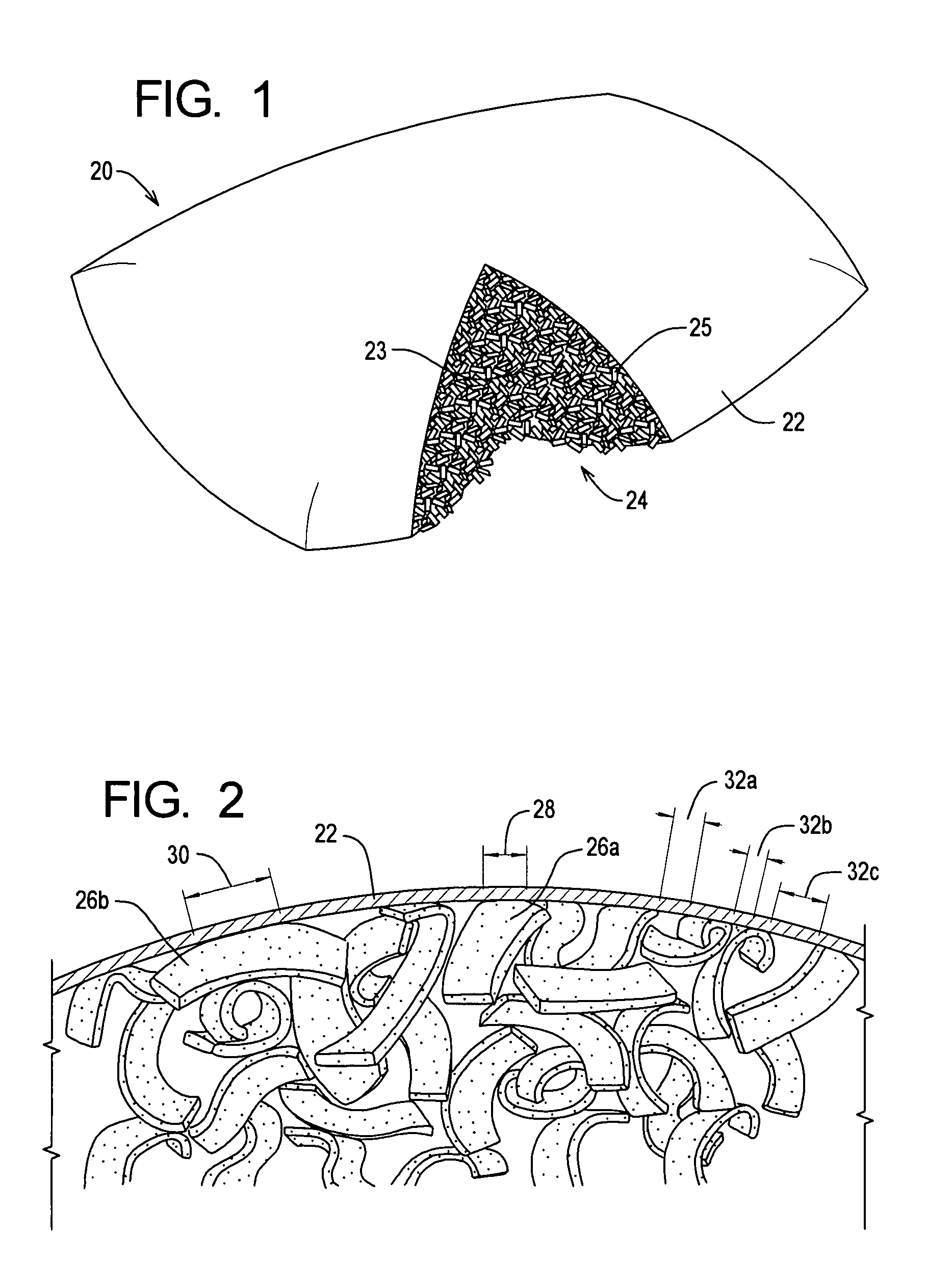 Reticulated open cell filling material