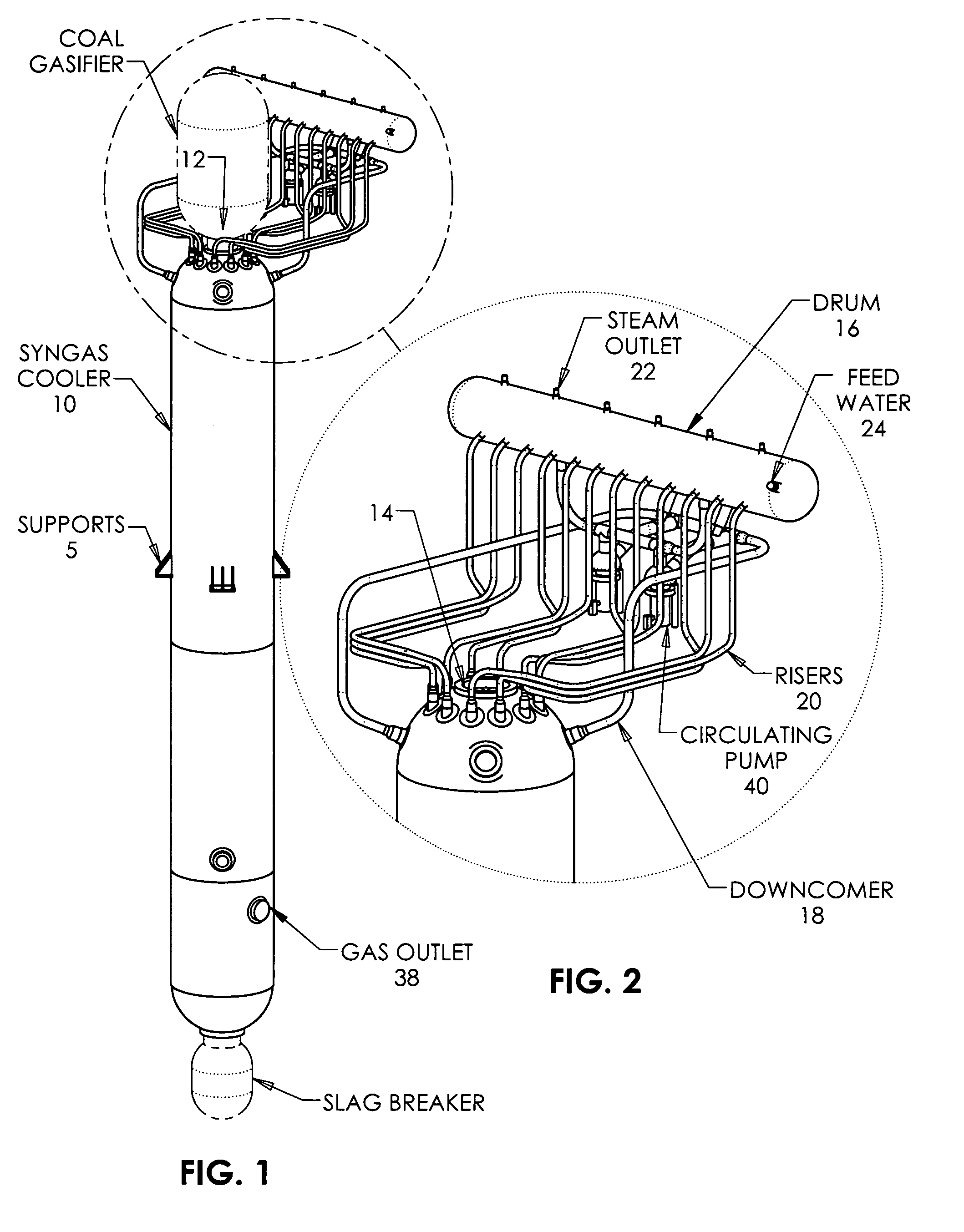 Radiant syngas cooler