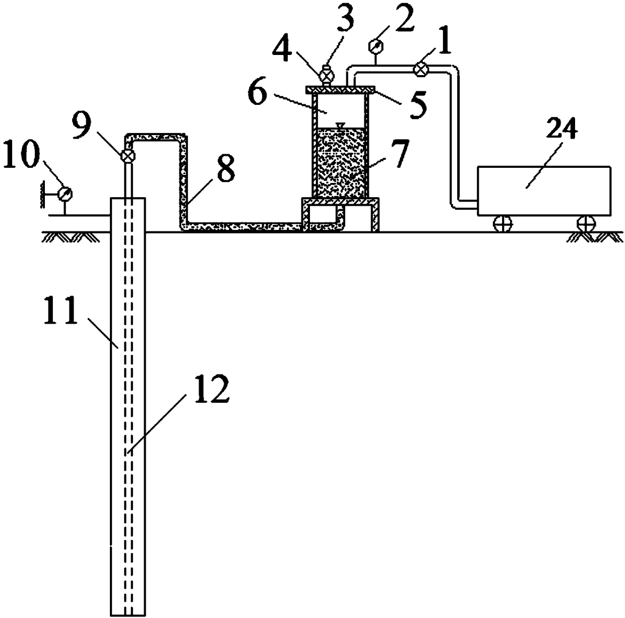 Test method for indoor test device using post-grouting simulated cast-in-place piles