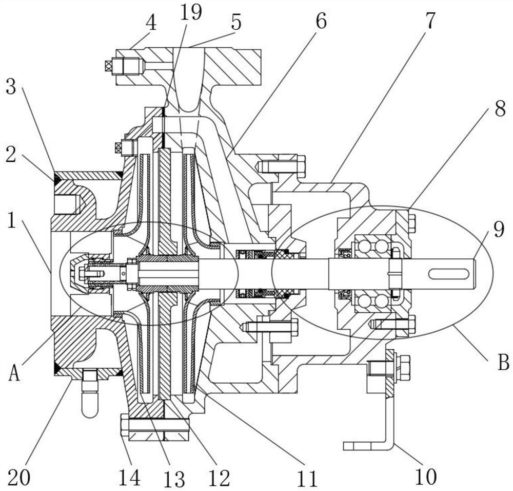 Novel horizontal cantilever energy-saving two-stage pump