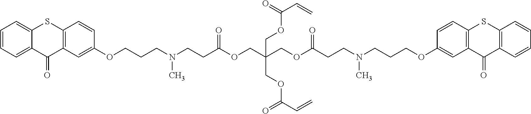 Radiation curable compositions for food packaging