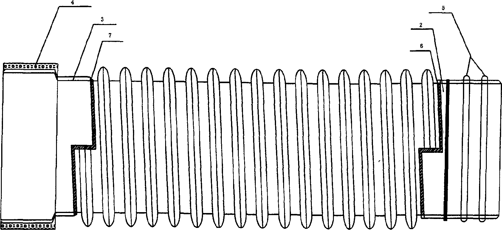 High-density polyethylene steel reinforced winded pipe spigot-and-socket connector