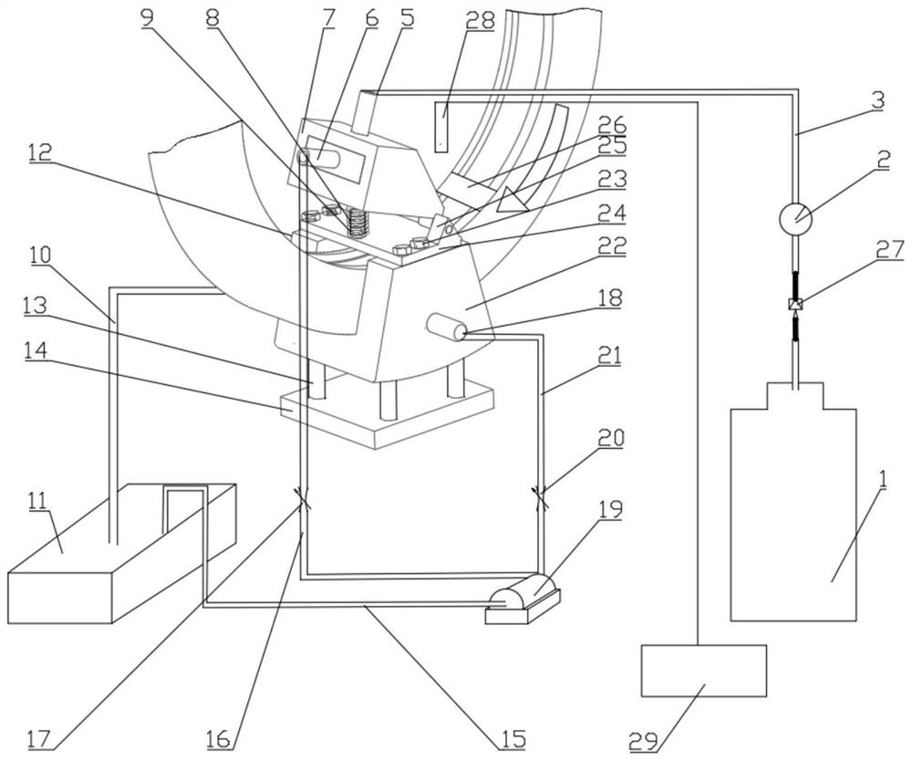 Multi-phase cooling method and device for bearing surface laser quenching