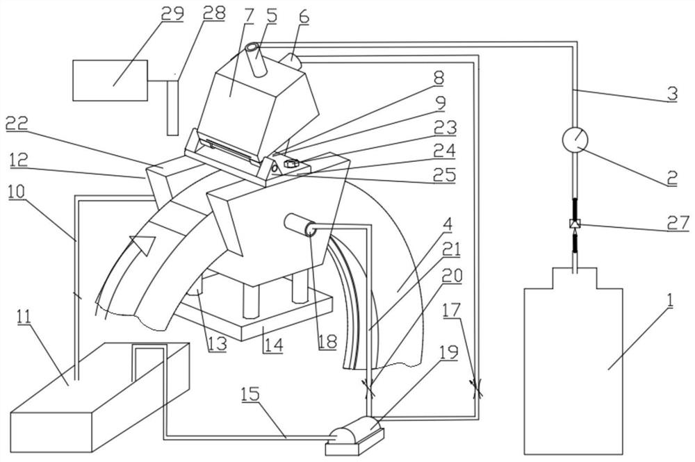 Multi-phase cooling method and device for bearing surface laser quenching