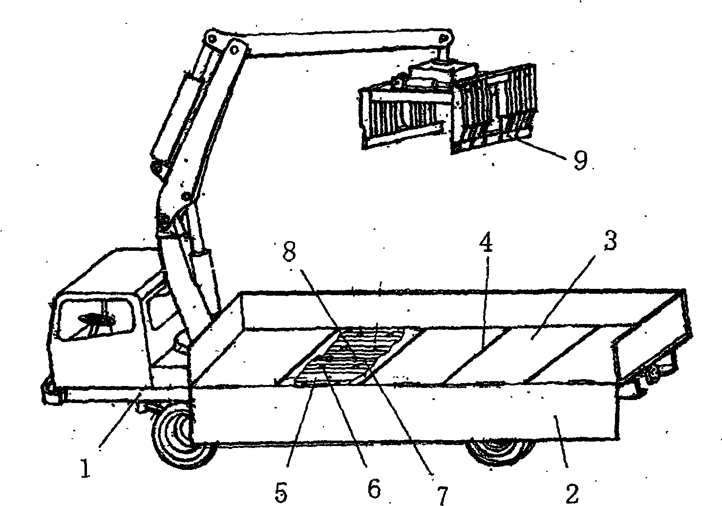 Brick conveying truck with removable bottom plate carriage