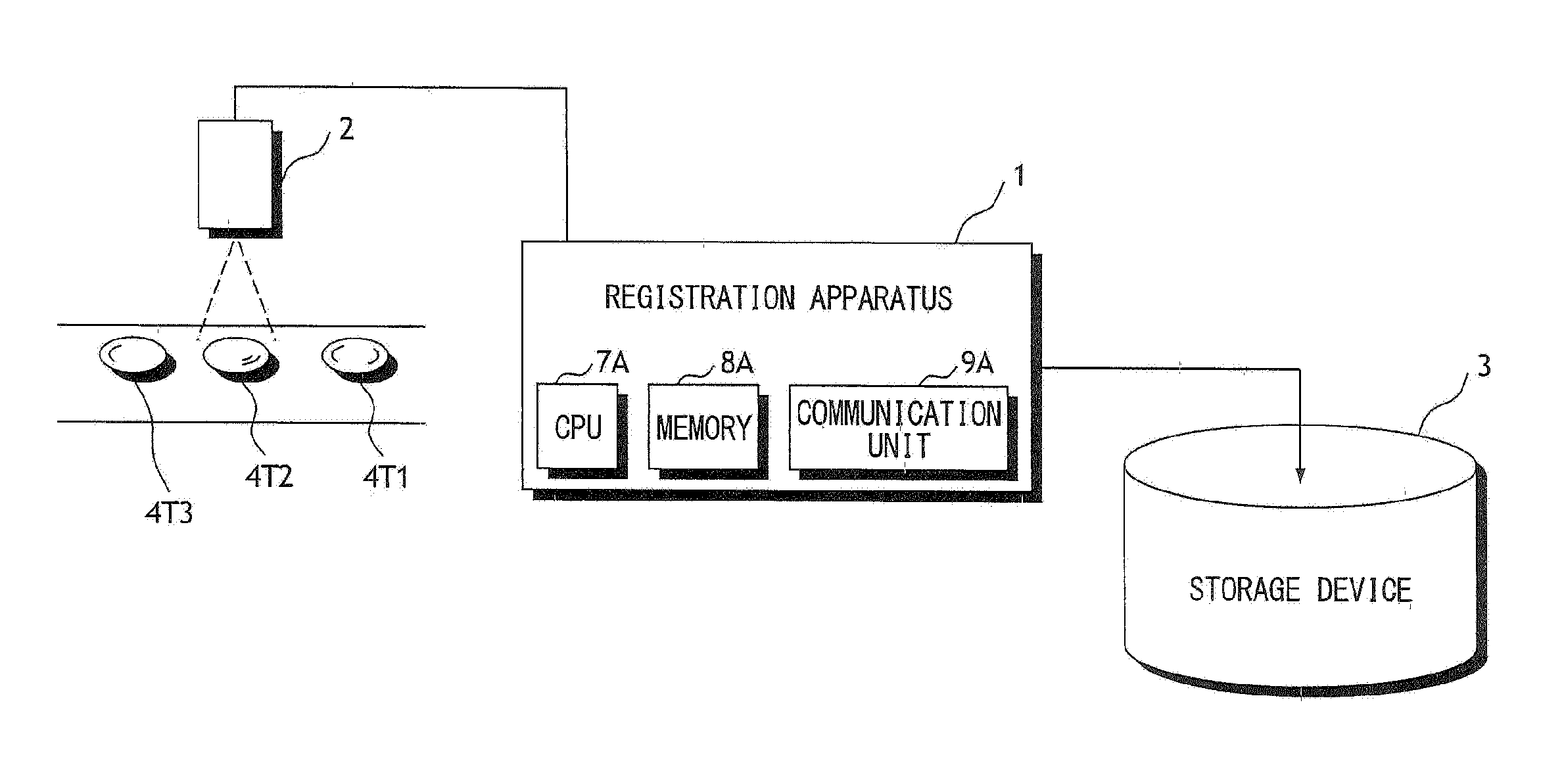 Authenticity determination system, feature point registration apparatus and method of controlling operation of same, and matching determination apparatus and method of controlling operation of same