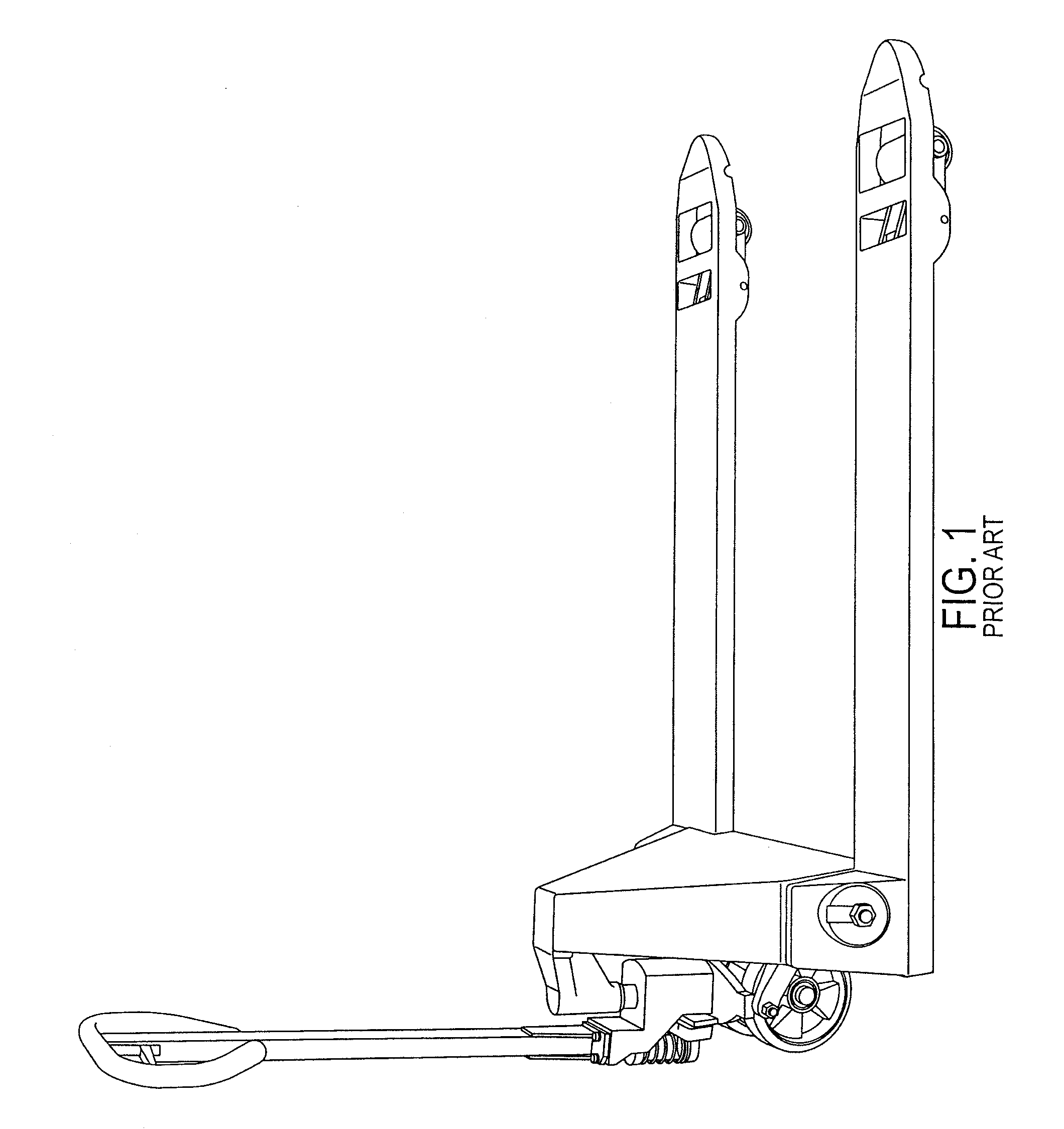 Pallet jack system and method for the transportation of stackable packaged goods pallets