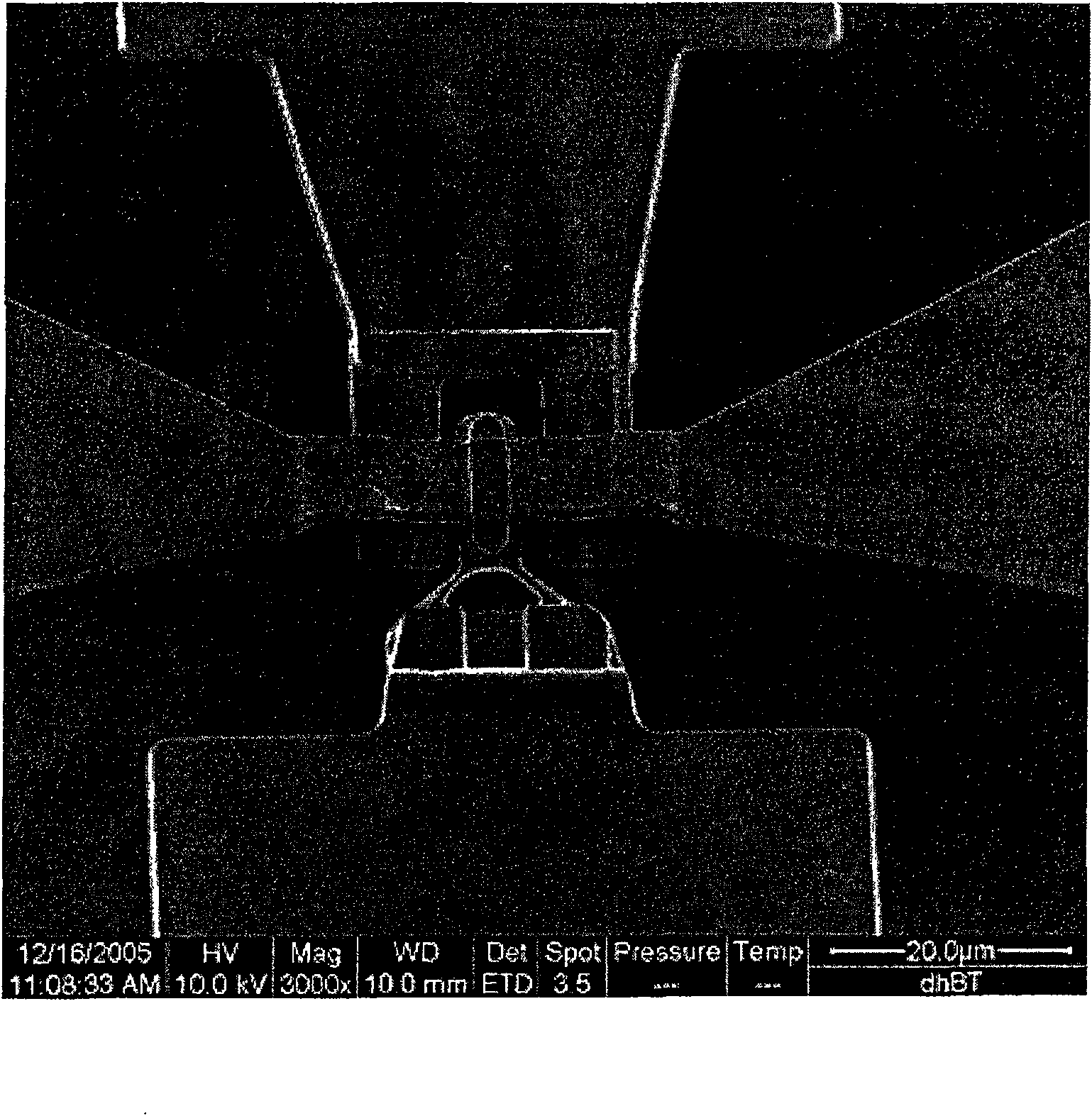 Method for eliciting sub-micron HBT emitter/HEMT grid