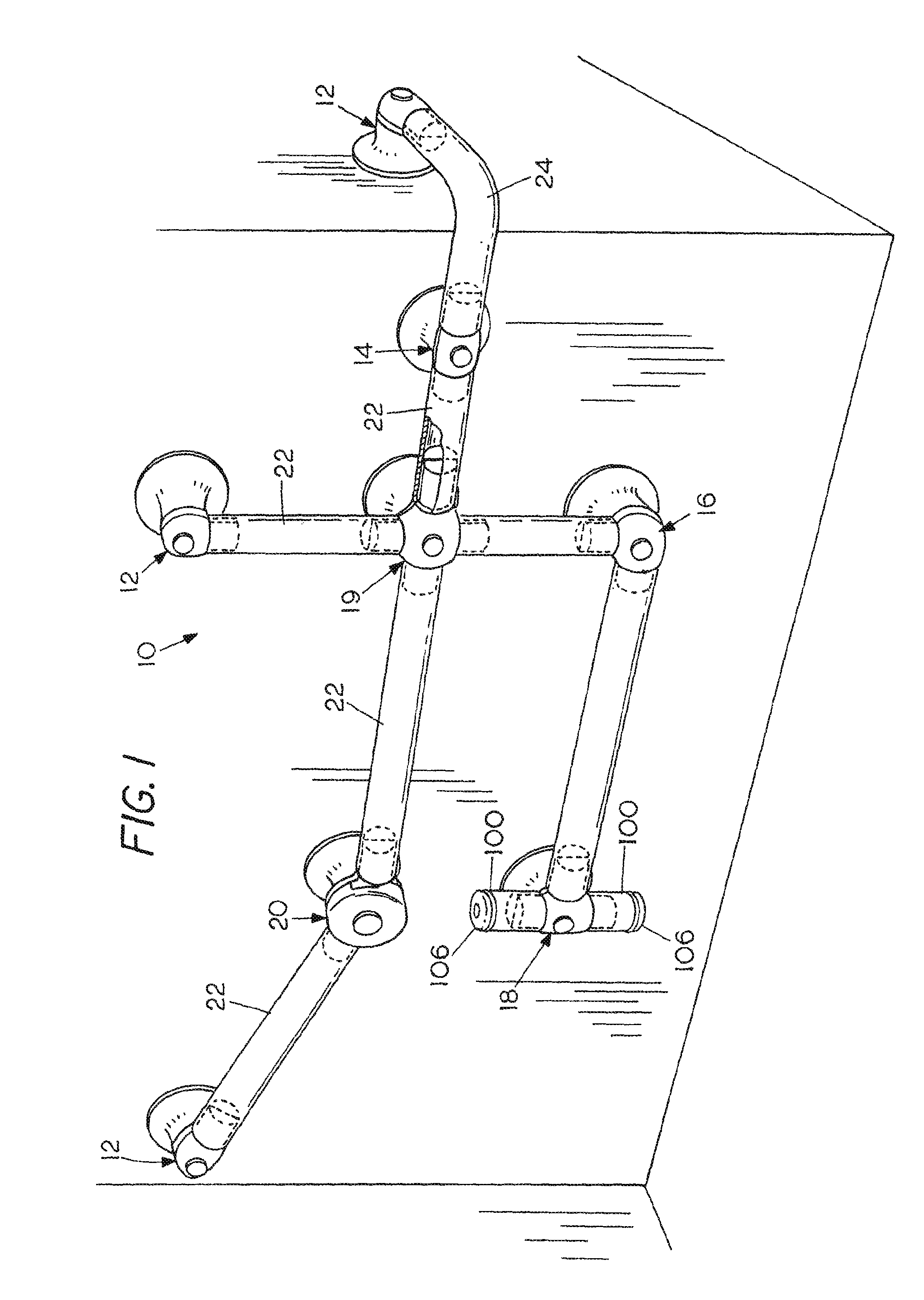 Reinforced supporting connectors for tubular grab railings